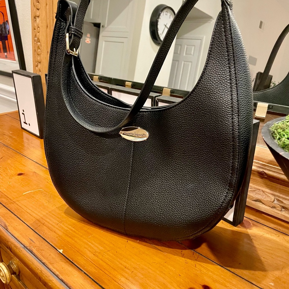 Nanette Lepore black Jyamie Shoulder Bag Hobo Pebbled
